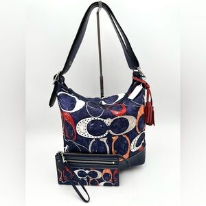 Coach Legacy Heritage Signature C Print Duffle 19946 & Matching Wristlet